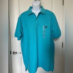 Chaps Men’s Polo Shirt XL Teal Short Sleeve NWT Classic Fit Cotton